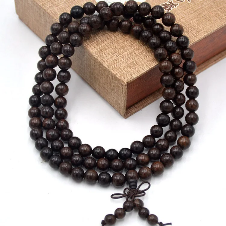 Wholesale Unisex 108 Natural Wood Beads Bracelet 6MM 8MM Rosewood Wenge Chicken-Wing Wood Prayer Rosary Meditation Mala Necklace
