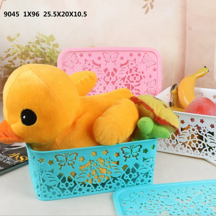 
High-Quality household laundry Rectangular storage Plastic Basket With handle 