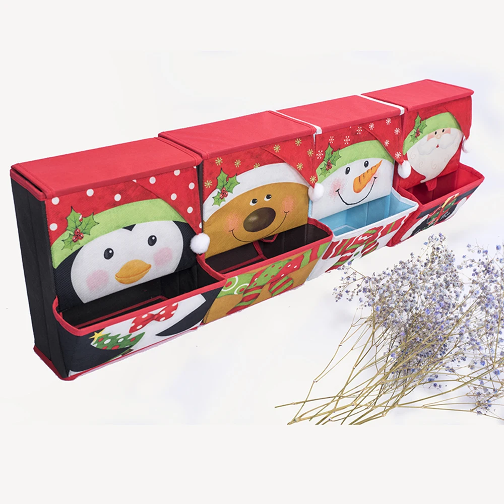 Christmas Decorations Kids Snowman Santa Storage Box Nonwoven Foldable Toys Storage Boxes