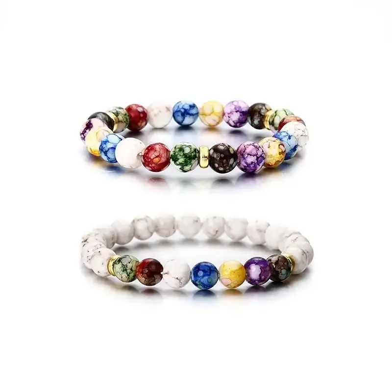 Hot Selling Colorful Yoga Balance Energy Bead Bracelet Jewelry Vintage Volcanic Stone Healing Bracelet For Women