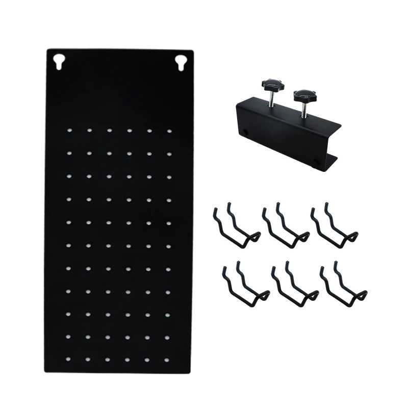 Single-Tier Metal Pegboard with Hook Type Installation Table Mounted Tool Organization Solution
