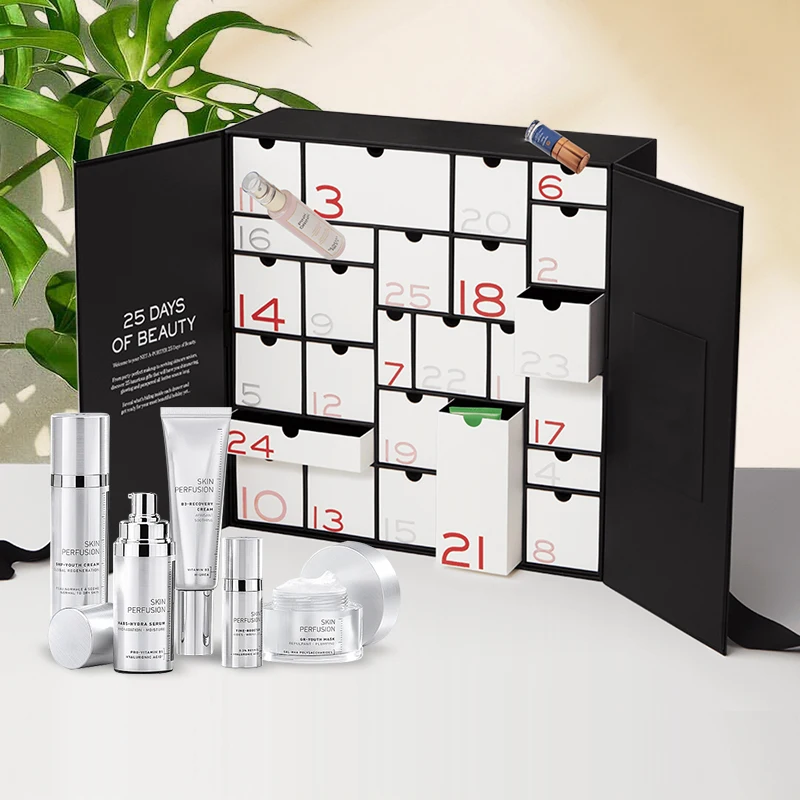 Custom Advent Avent Calendar Luxury Cardboard Paper Gift Beauty Cosmetic Packaging Christmas Box adventskalender zum befll