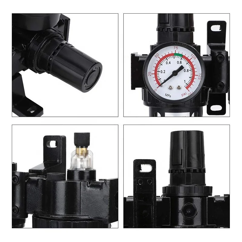 Zhanye quality 5-60 degree aluminum alloy + plastic air compressor oil water separator pneumatic air filter pressure regulators