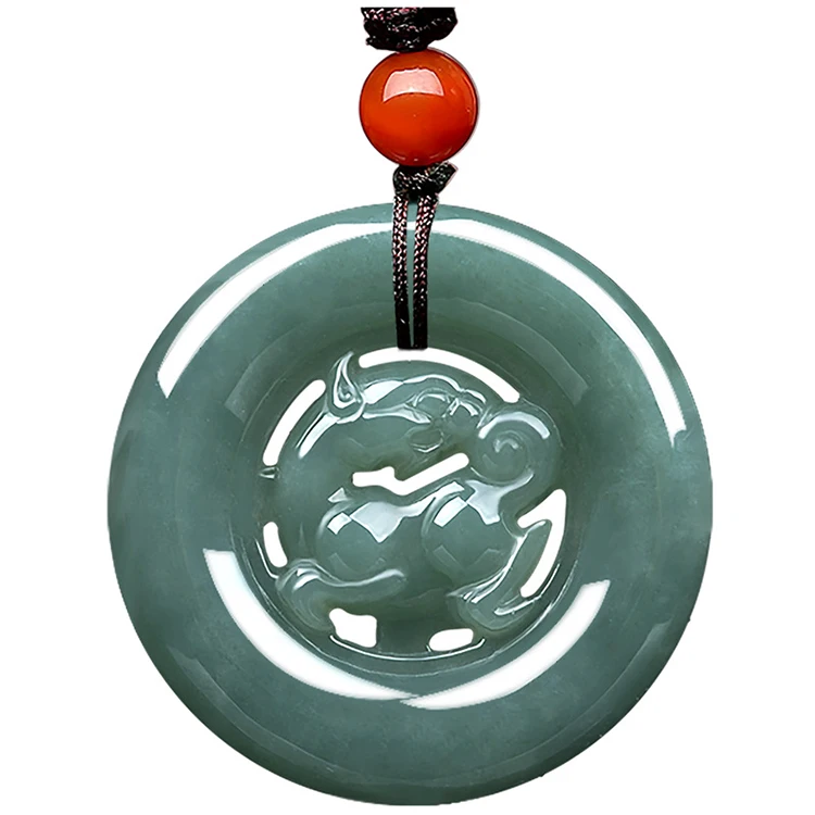 Certified Grade A Natural Burma Jade Jade Kylin Buckle Jade Ring Pendant Ice  Pendant Myanmar  Wholesale