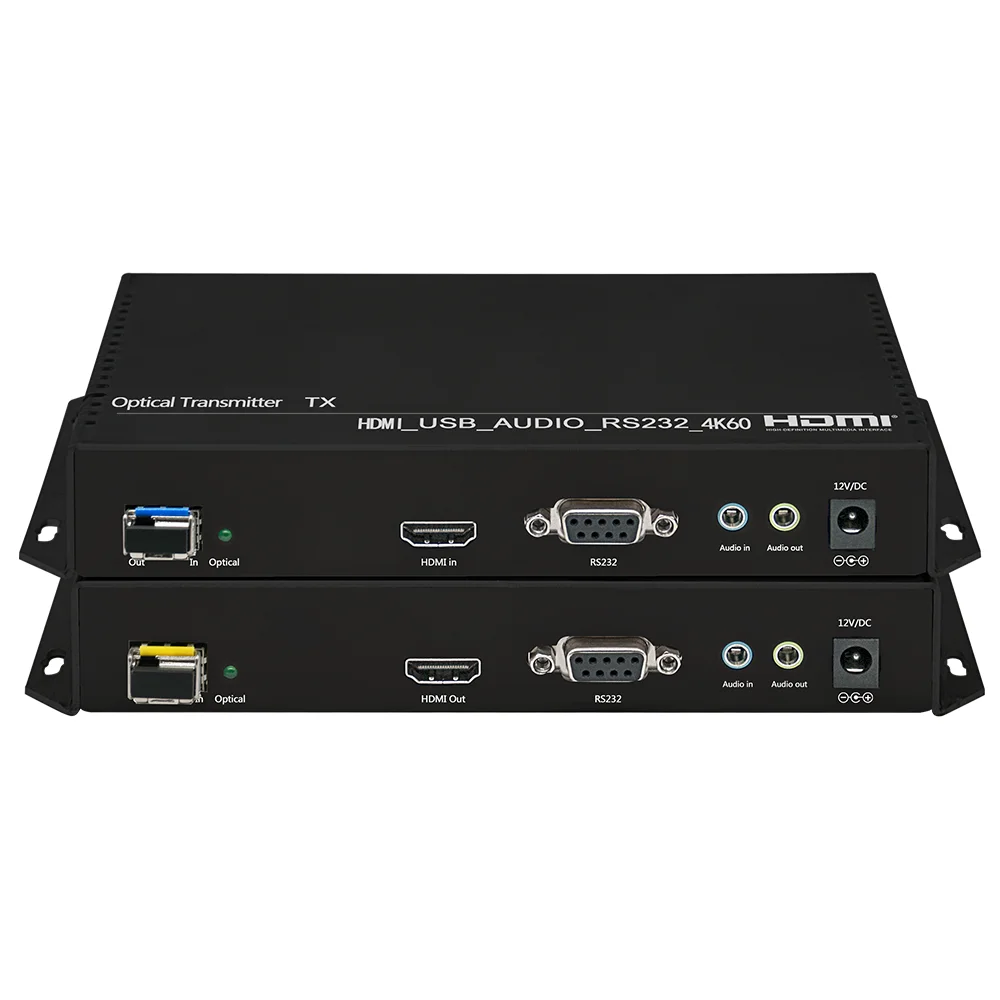 4K 10KM HDMI KVM Fiber Optic Extender 4K60fps Single Mode LC SFP Fiber Optic Video Converter