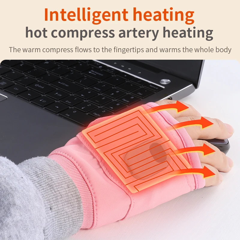 3 Temperature Modes Electric Heated Gloves Women for Hiking Fishing Camping Hunting Skiing Rechargeable Winter Gloves Black