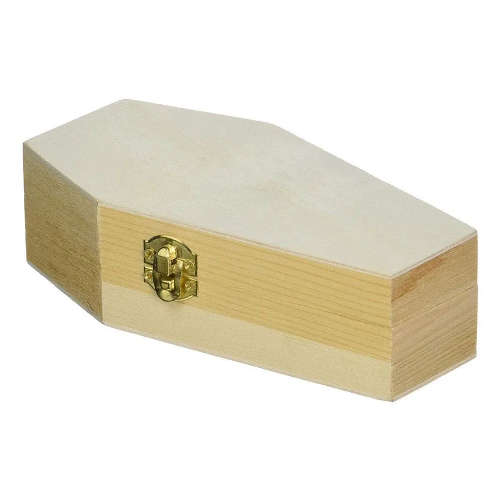 small wooden crafts coffin box mini wooden box