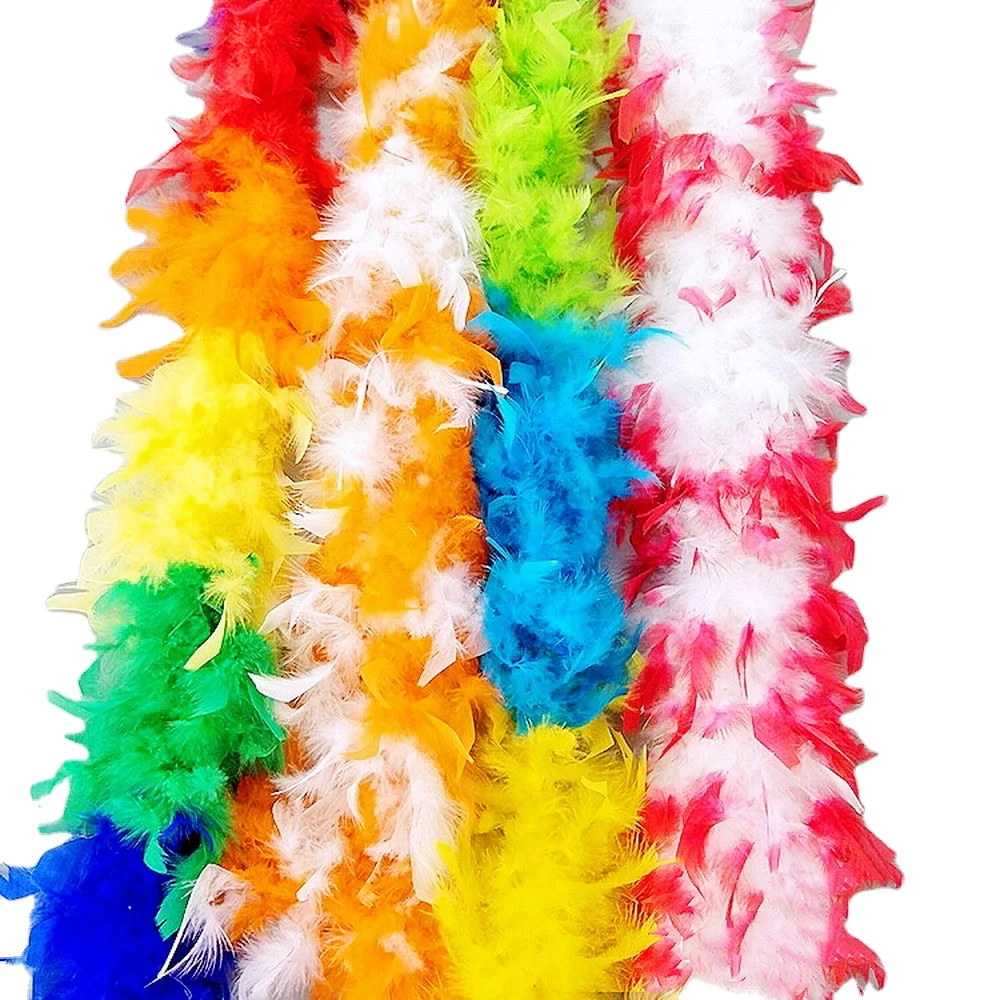6.6ft 50 Grams Muticolor Crafts Turkey Chandelle Feather Boas