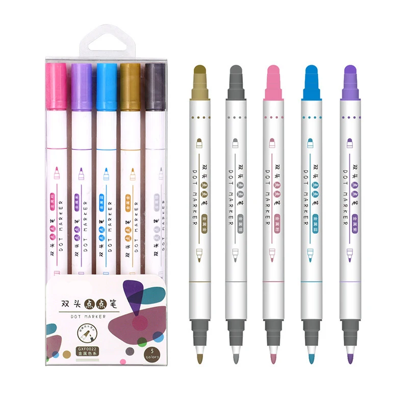 Diy 12/24/36 Colors Premium Dual Tip acrylic Paint Marker Pens Waterproof dot colored marker set