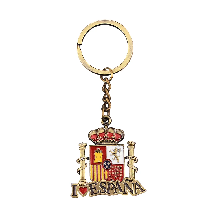 Direct Selling Color Filled Sweden Souvenir Keychain Spain Tourist Souvenir Keychain