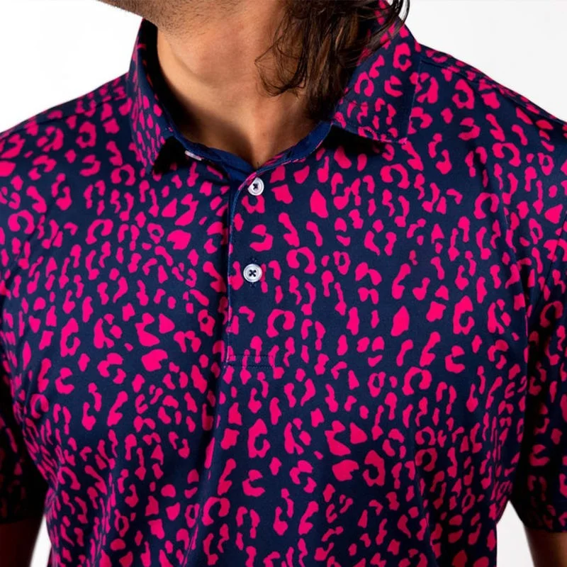 Wholesale golf clothes custom logo 88% polyester 12% spandex new design sublimation patterns men quick dry golf polo shirt