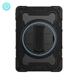 ROISKIN 2 IN 1 Design 360 Rotation kickstand with handle Elastic recovery Military level anti-fall tablet case for Ipad 10.2