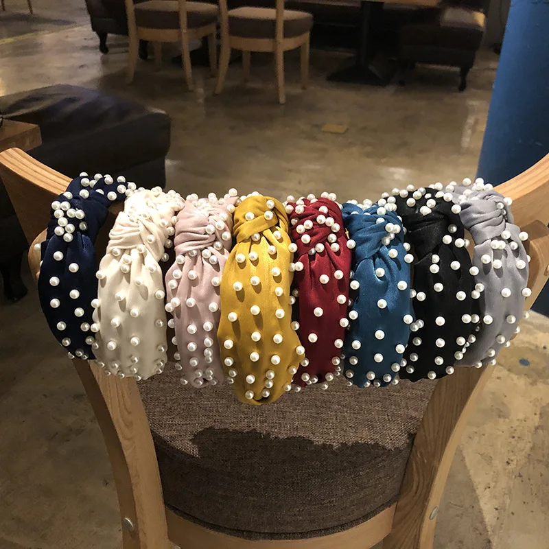 2019 Fashion Baroque Pearl Knot Headband For Women