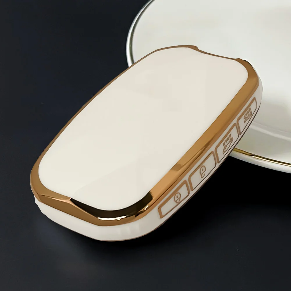 Genesis G80 GV70 GV80 2019 2020 Remote Key Holder Car Accessories Keychain Handmade Leather Car Key Cover Case