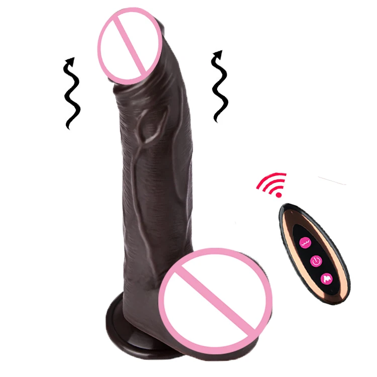 Silicone Electric DildoTelescopic Swing Rotating Heating Wireless Remote Control Female Vibrating Penis