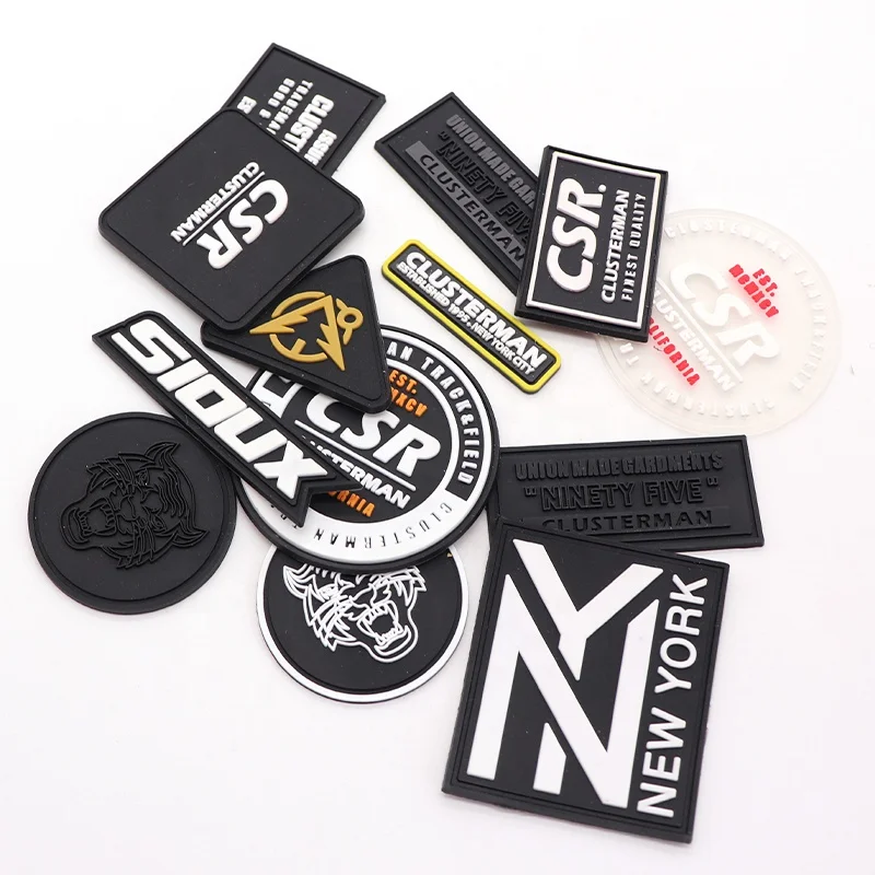 Custom Rubber Patches Manufacturer DIY Embossed Silicone Garment Label 3D Soft Pvc Patch