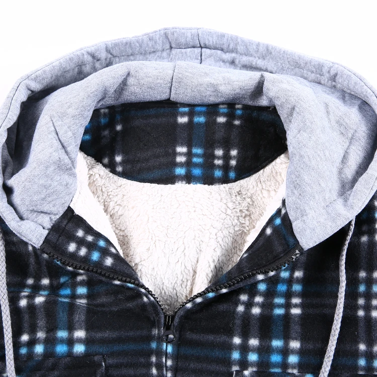 
wholesale new design polar fleece pullover windbreaker plaids outdoor man shirts 