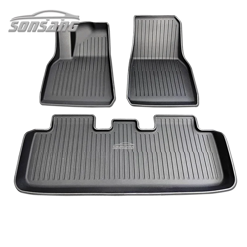 SONSANG TPE 3D Car Foot Mats for 2023 Tesla Model 3/Y Customized Car Floor Mat for front and rear Trunk Mats