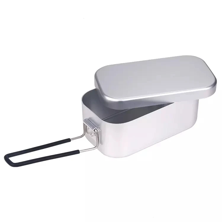 Outdoor Backpack Aluminum Camping Mess Tin Camping Bento Box Camping Cookware Kit Lunch Container