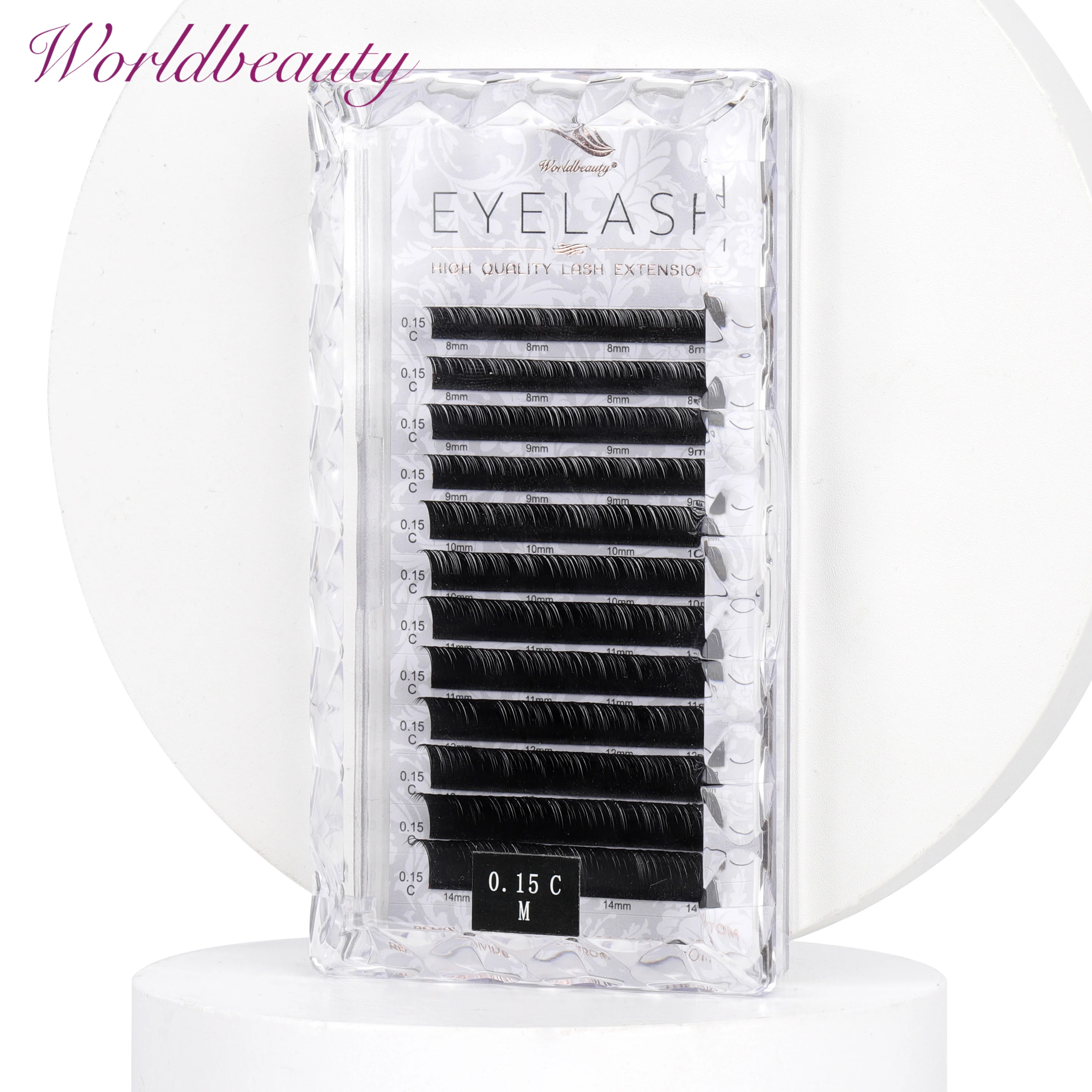 WorldBeauty wholesale eyelash extension Natural Long 0.03 0.05 0.07 C D curl individual lash eyelashes extension