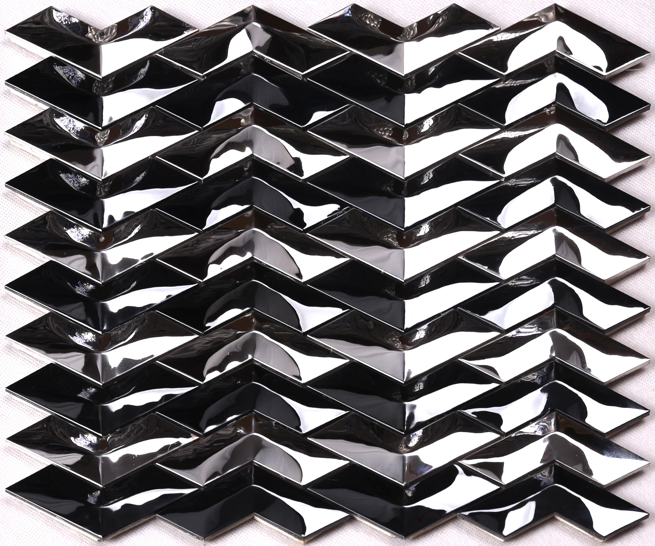 HSW18001 3D Cube Metal Stainless Steel Designer Mosaic Tile