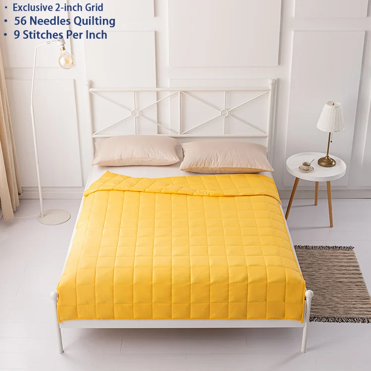 Adult Cotton Removable Washable Cover 15 Lbs 60 X 80 Inch Glass Beads Weighted Blanket