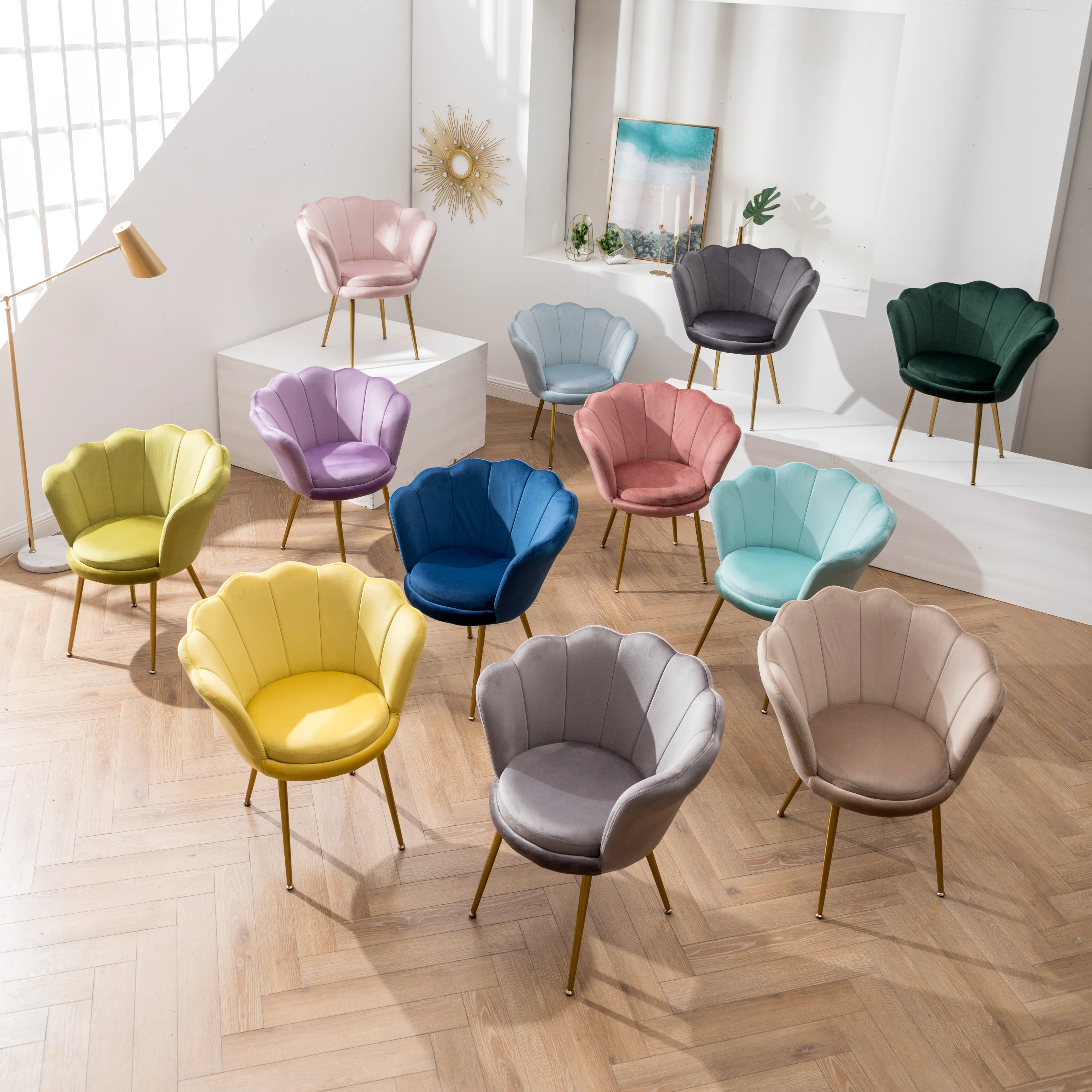 
Single sofa balcony European-style backrest sofa chair lazy light luxury simple living petal chair 