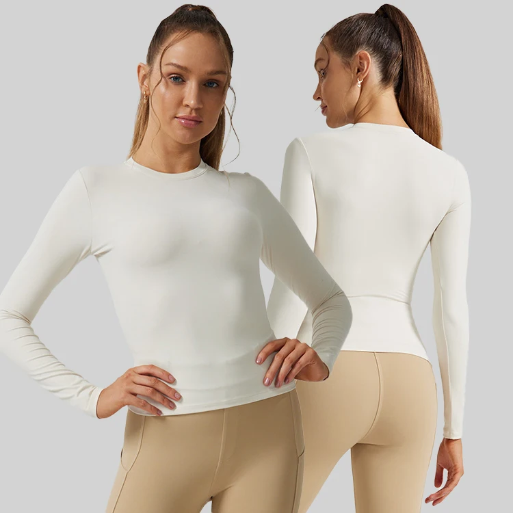 Super Soft Fitness Sports Top Lightweight Athletic Compression Shirt Breathable Long Sleeve Yoga Tops For Women Yoga Gym Shirt