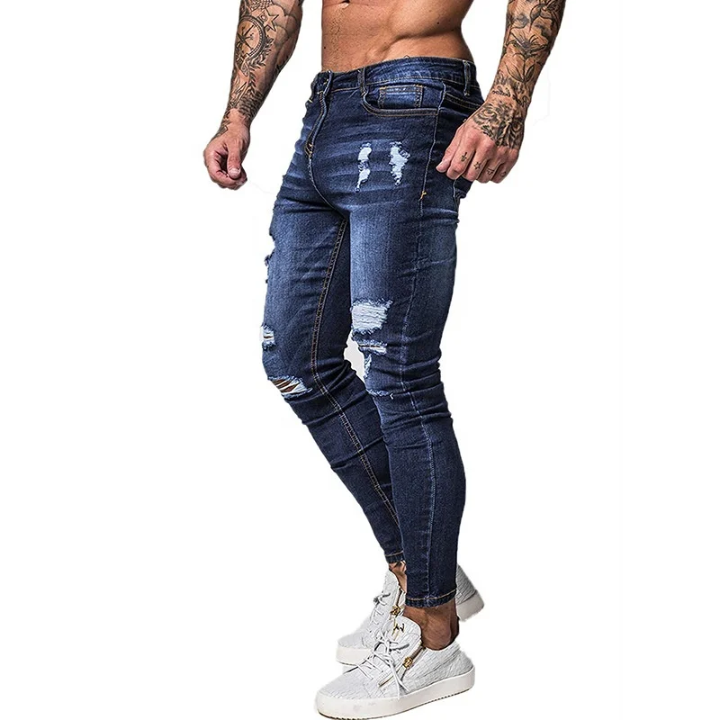 Hot sale skinny ripped pantalones jeans men