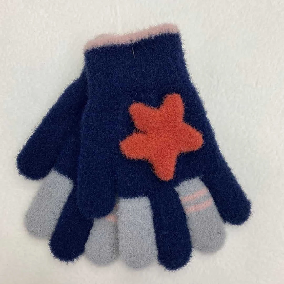 Cute star shape kids gloves factory directly sale woolen boy girls mittens winter gloves Children gloves