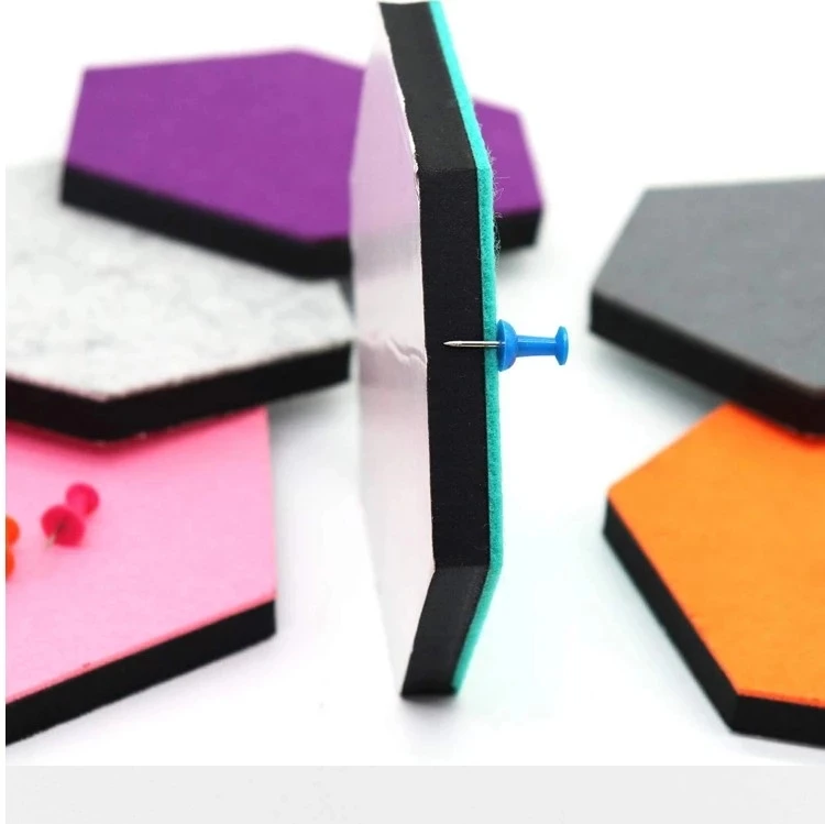 2019 HOT Foam Wall Decorative Tiles Hexagon Felt Board Tiles Felt Pin Board Self Adhesive Bulletin Memo Photo notice Cork Boards