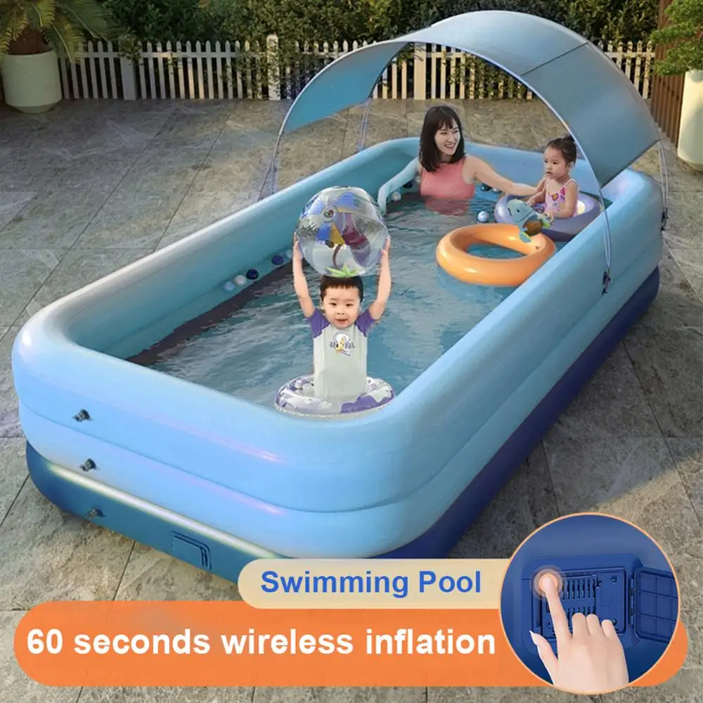 
Family Inflatable Swimming Pool Thick Lounge Pool Summer Water Play Supply For Baby Kids Adult For Outdoor Garden Backyard 