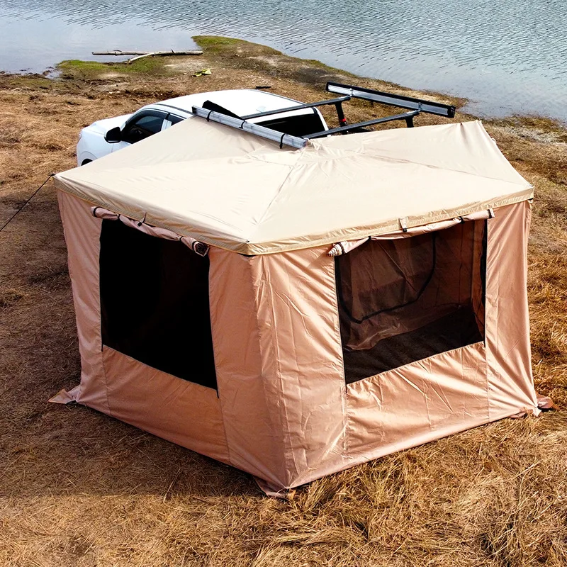 270 Outdoor Car Awning Retractable Sunshade 4x4 4WD SUV Accessories Camping 270 Awning Free Standing With Led