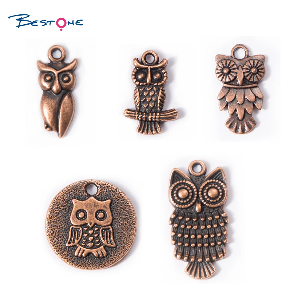 Bestone Wholesale Designer Custom Vintage  Metal Owl Charms for Jewelry