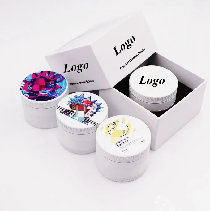 2022 Amazon Top Seller 63mm Tobacco Grinders 4 layer Ceramic Coated Luxury  Herb Grinder Custom Logo Dry Herb Grinder