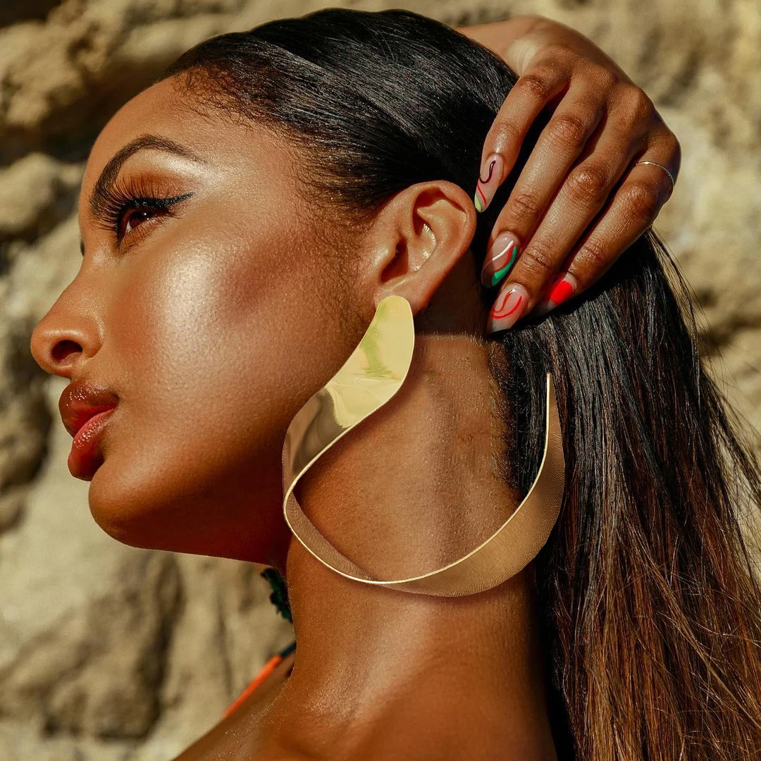 GDJWRI large earrings luxury dangle big elegant African earrings for women unique new design hoop