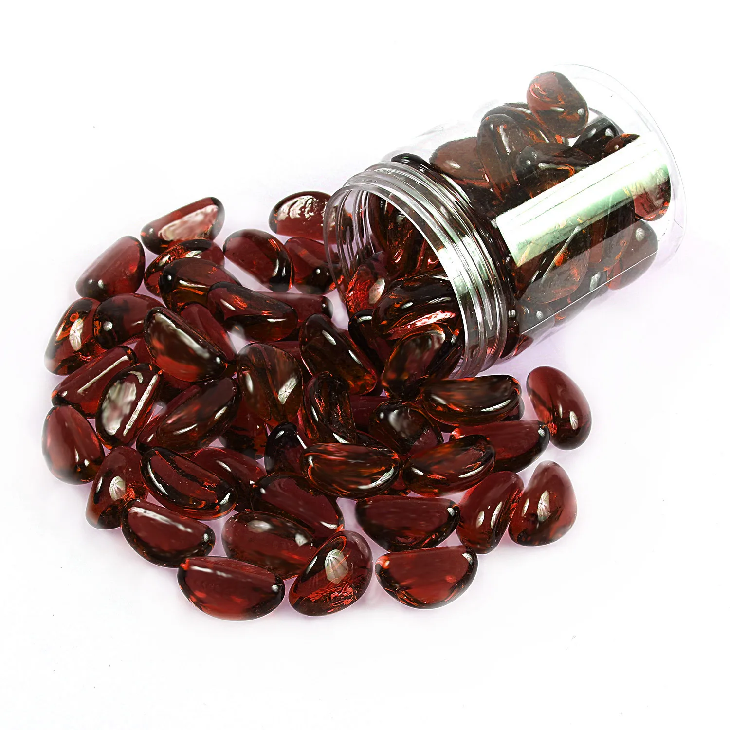 Amber Fire Glass Candy Pebbles Stones Beads for Fire Pit Fish Tank Aquarium Garden Decoration