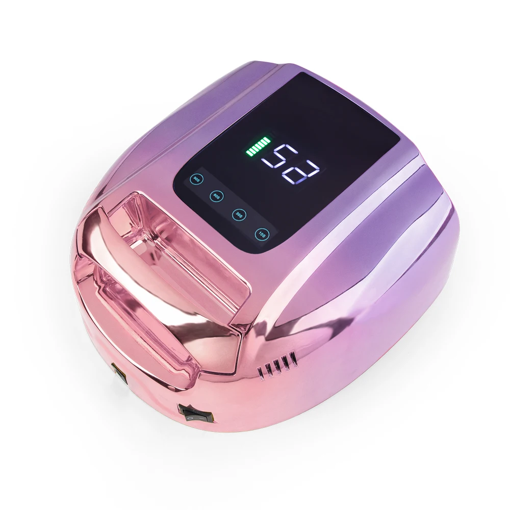 96W RED light New High Power Rechargeable Cordless LED UV Nail Lamp Dryer 365+405nm For Nails Gel Polish Can Private Label