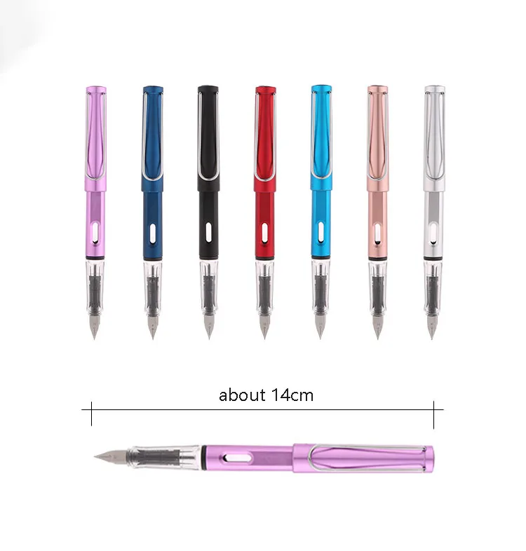 wholesale Cheap Replaceable ink sac plastic pen EF nib students training fountain calligraphy pen with Custom logo