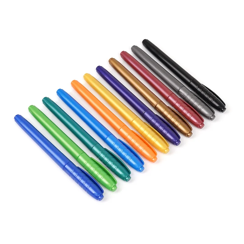 Popular Permanent Glitter Pen Metallic Marker Pen Art Painting Marker Set For Office And School