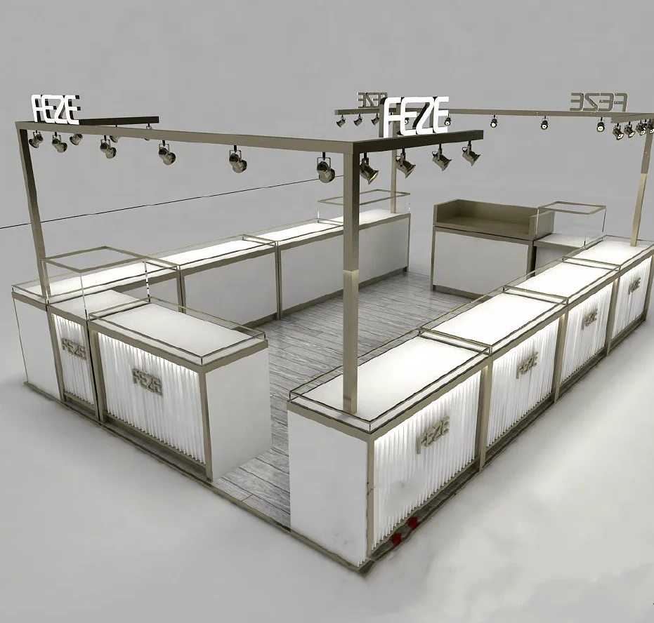 Современный Стеклянный торговый центр киоск для ювелирных изделий дизайн киоска