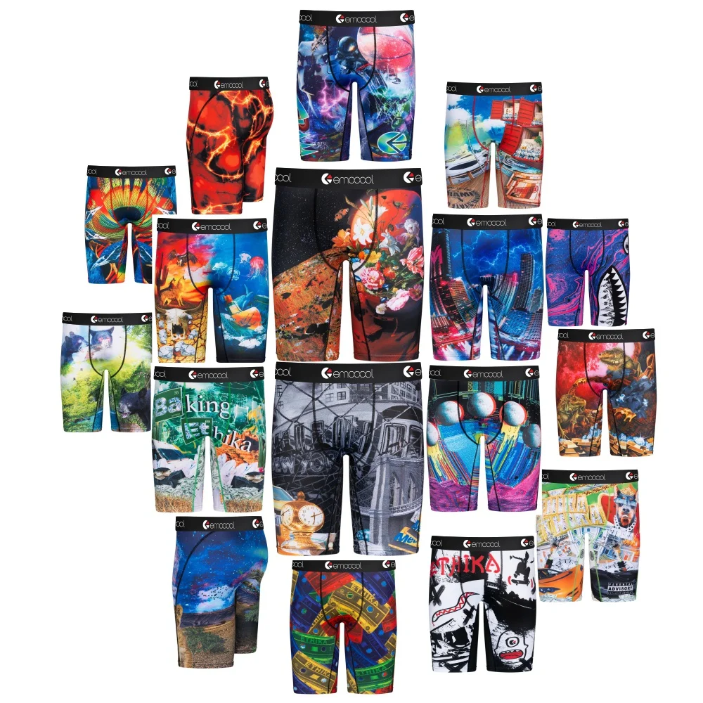 Мужские трусы, оптовая продажа 2021, шорты поставщика, быстросохнущие трусы-боксеры с принтом, нижнее белье для мужчин