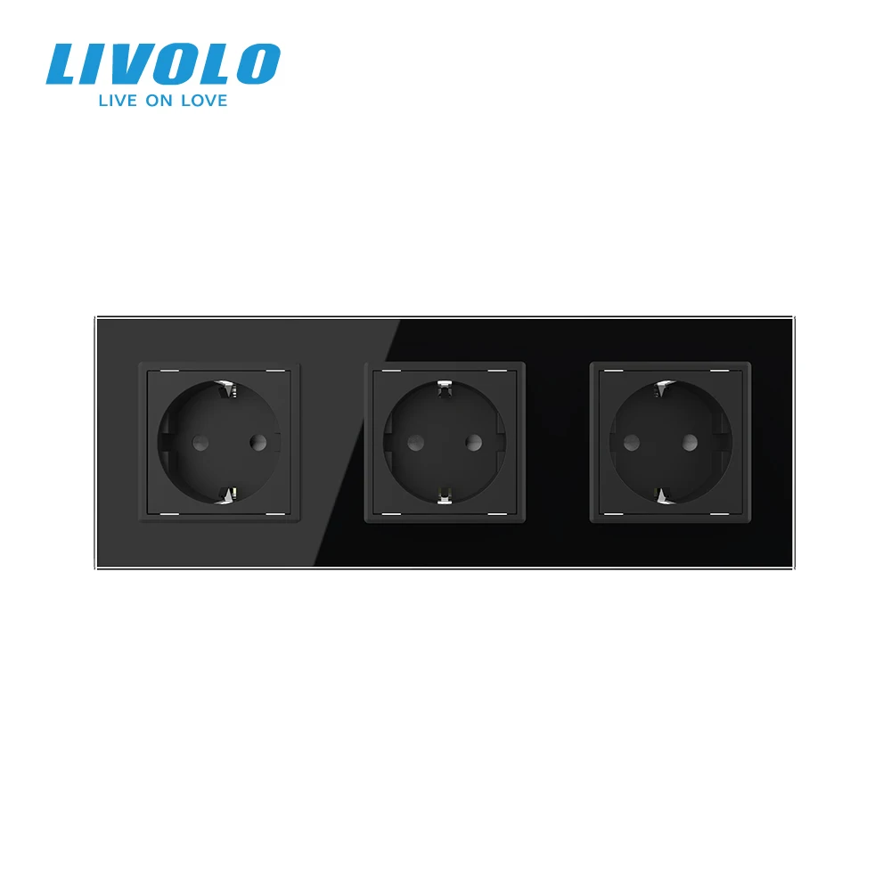 Livolo EU Standard New Smart tripe plug 16a socket 3 gang Power sockets