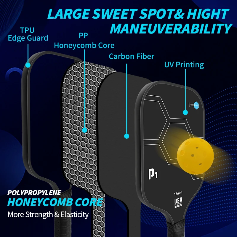 Unleash Your Power and Precision with the Thermoformed T700 Pickleball Paddle spray granular paint face