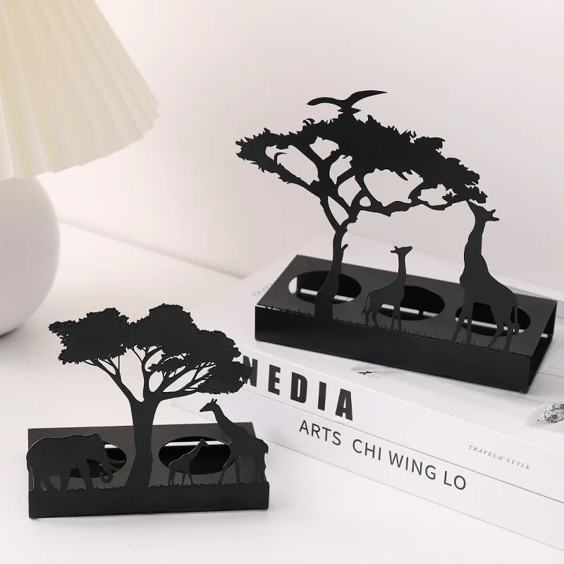Creative Metal Christmas Ornaments Elephant Elk Giraffe Metal Ornaments Home Decor Luxury Christmas Metal Candlestick