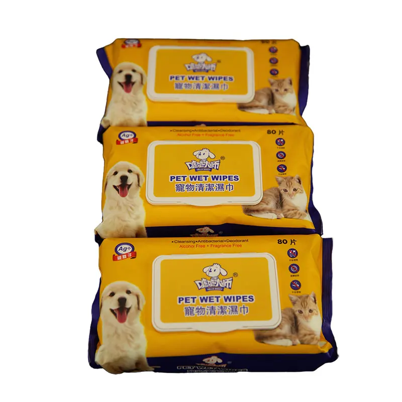 Wholesale clean grooming wet wipe for pet anti bacteria wipes paw wipes