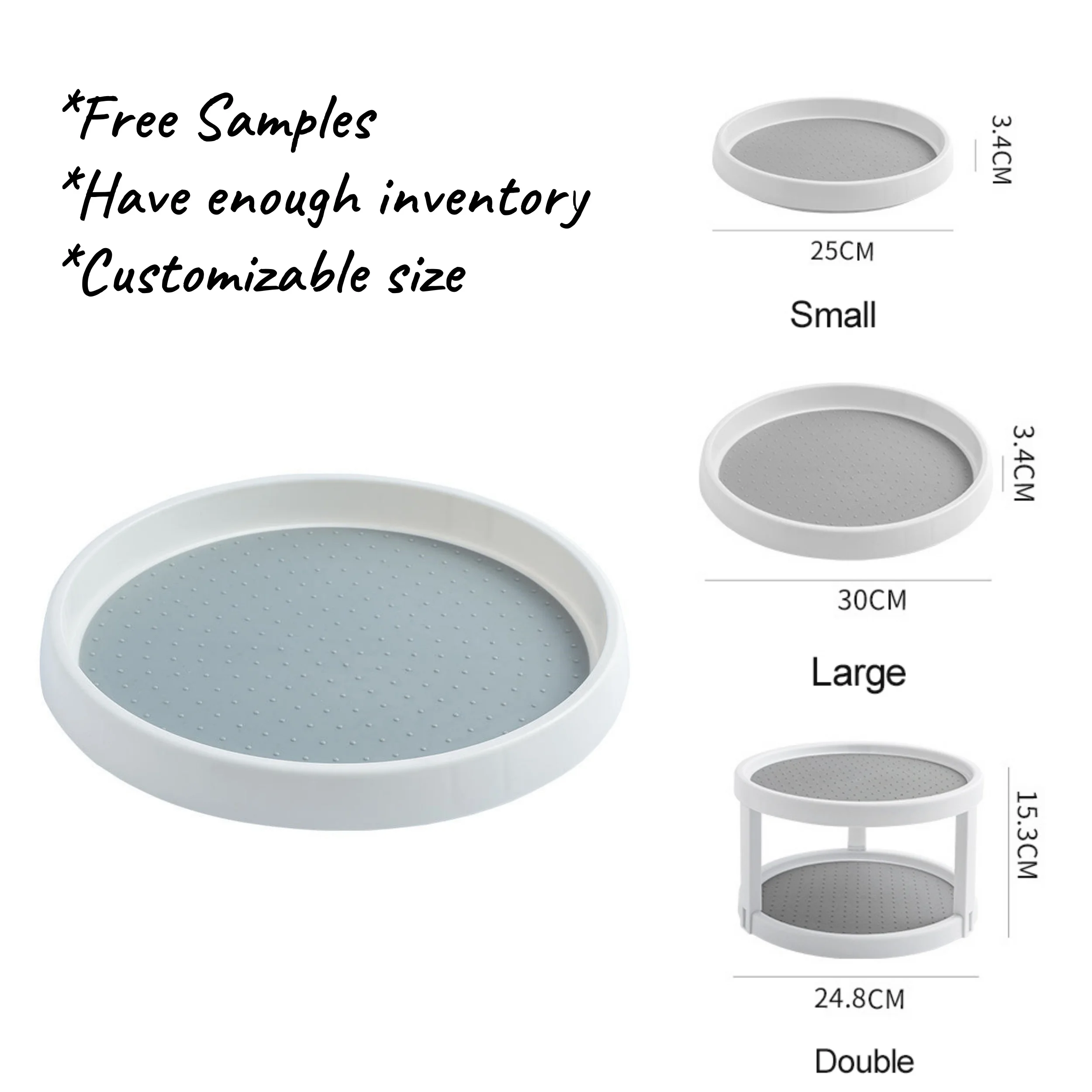 Lazy Susan Turntable Non Slip 360 Rotating Serving Rotating Tray for Dining Table