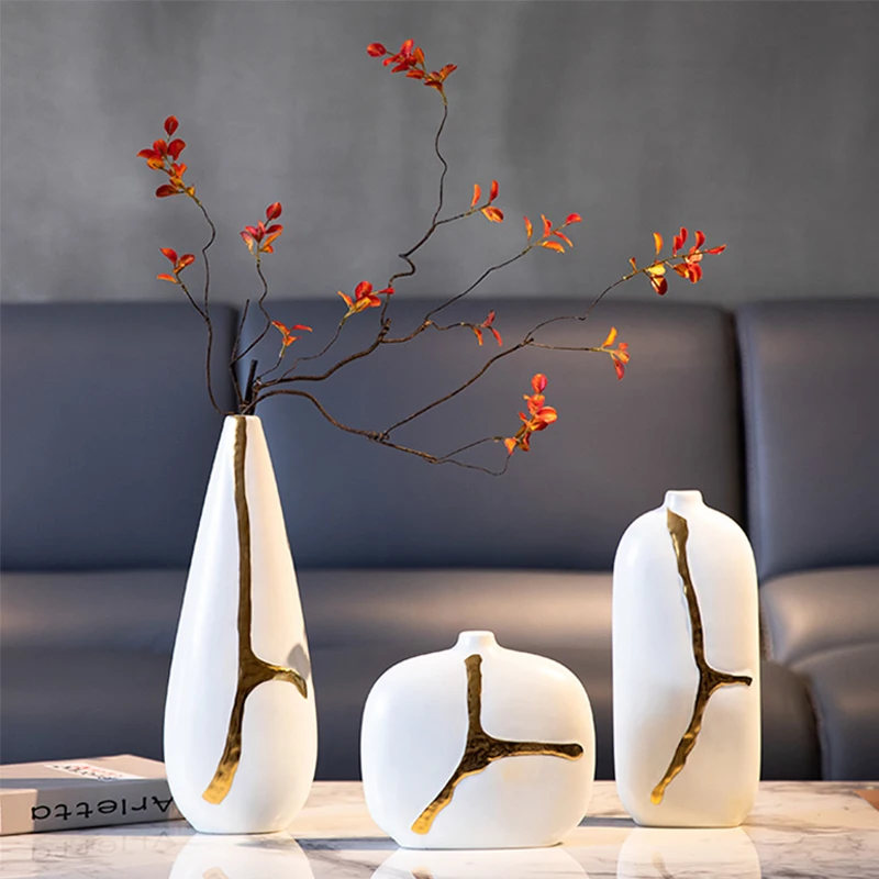 Cheap Custom Luxury Ins Modern Nordic Creative White Wedding Decorative Flower Ceramic Vase For Home Decor