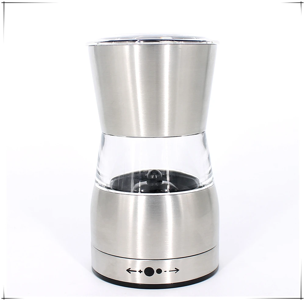 portable manual salt and pepper mill set with stand / stainless steel spices grinders with acrylic lid