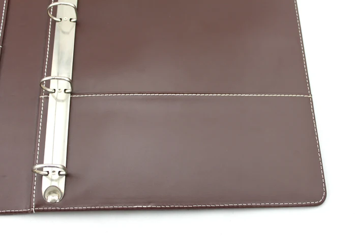 Профессиональная сделанная на заказ папка для документов с твердым покрытием a4 из искусственной кожи тиснением 4 папки файлов